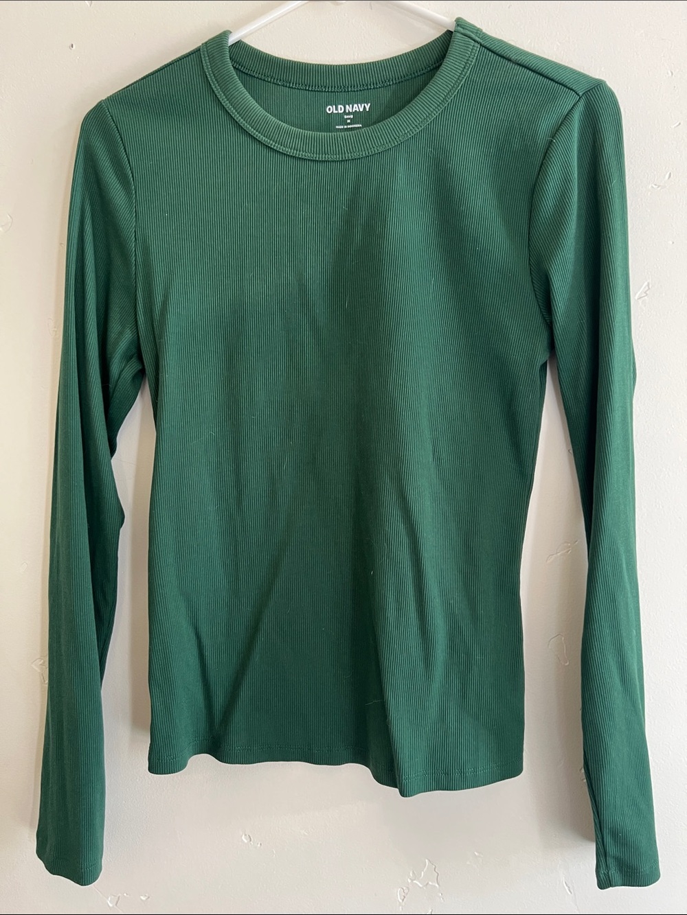Old Navy Dark Green Ribbed Long-Sleeve Tee